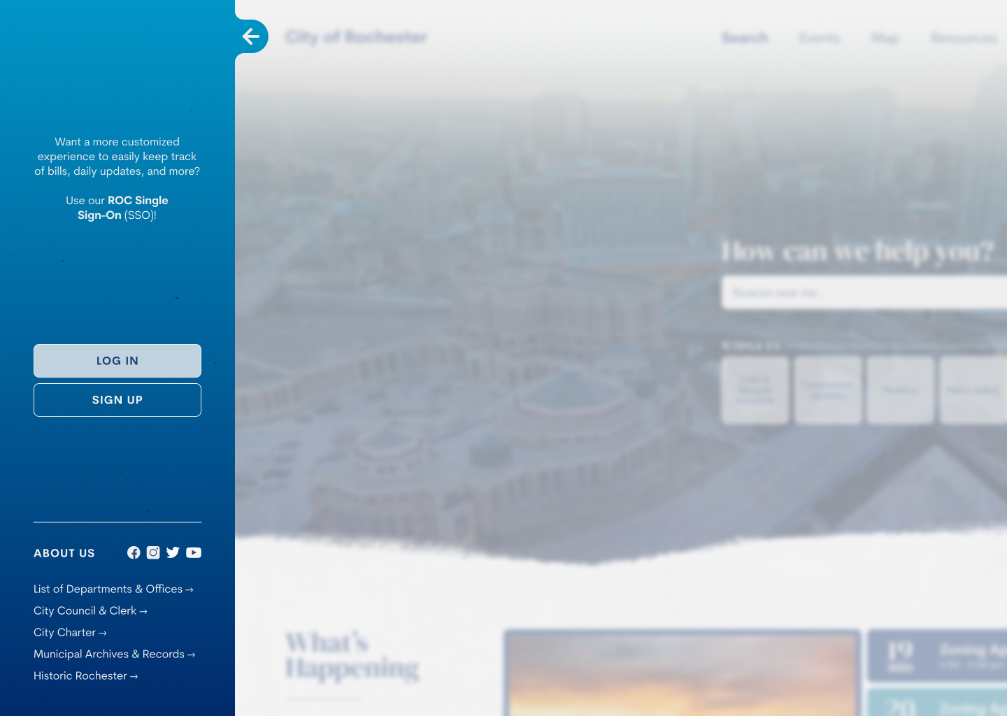 above the fold (sidebar open): into the mist